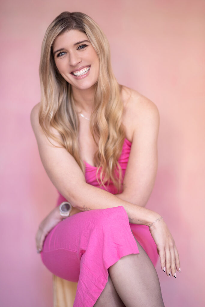 Jessica laughing during her guided portrait session in Johannesburg